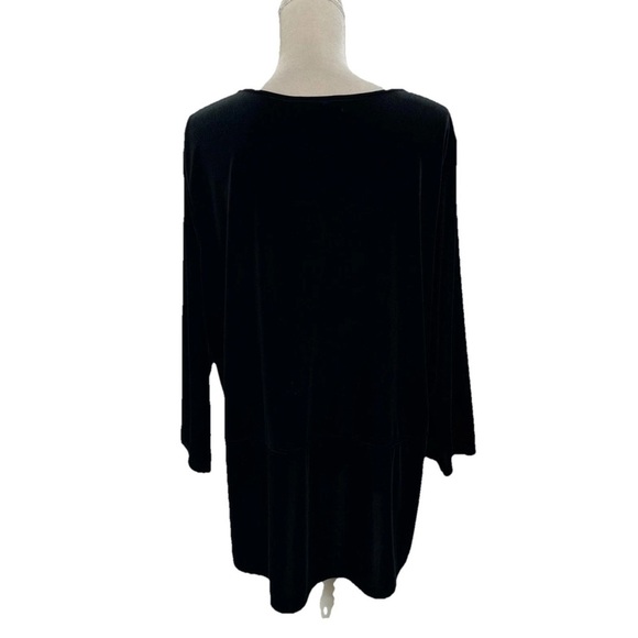 Lauren Ralph Lauren Black Velvet Top Women’s 2X Long Sleeve Tunic Blouse Party - Picture 3 of 7